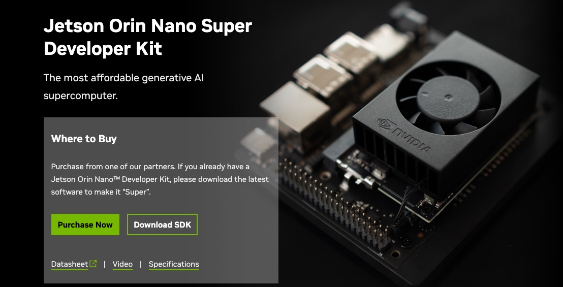 Thiết bị Jetson Orin Nano Super phiên bản mới
