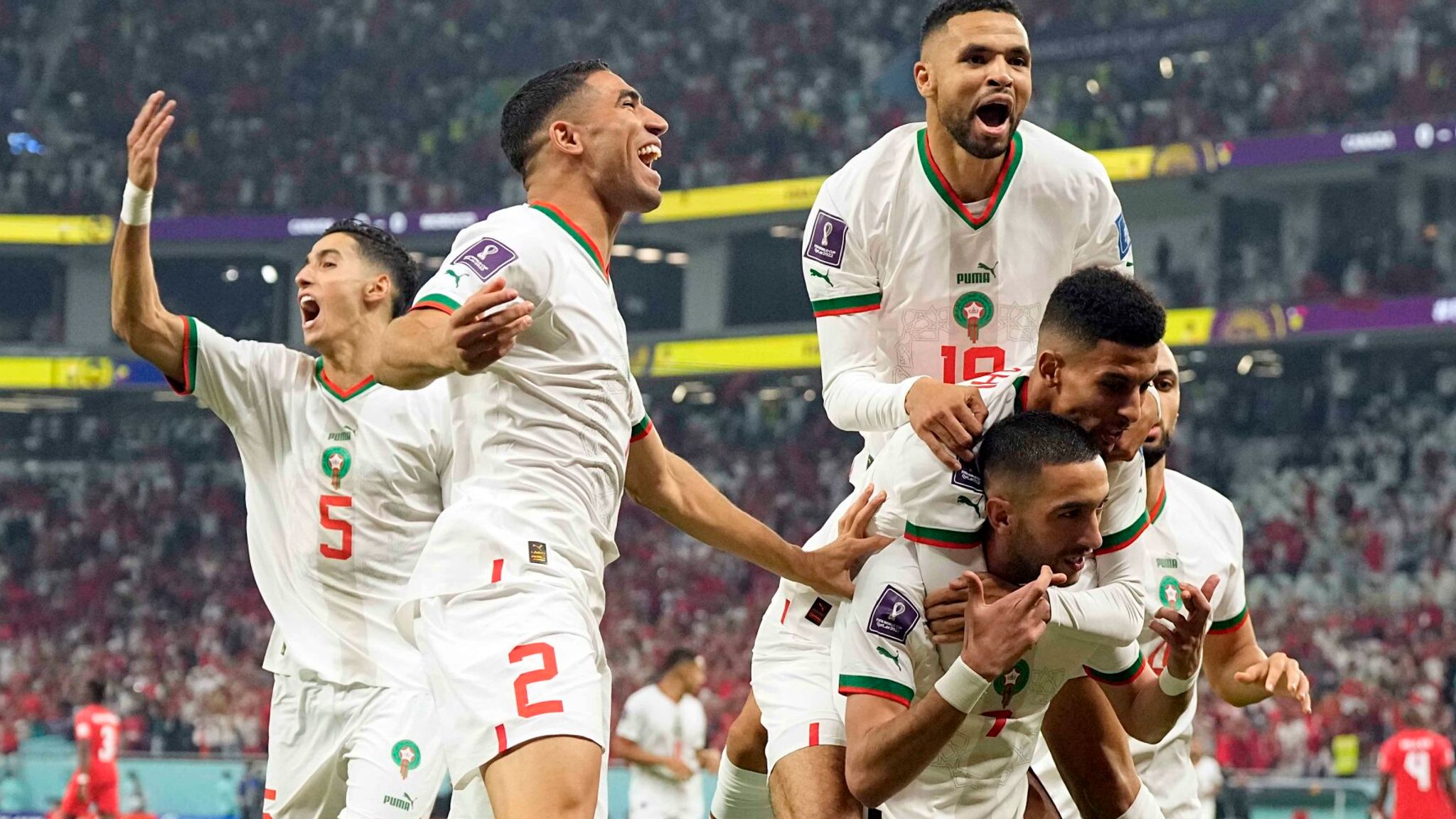Ma rốc từng đánh bại Canada ở World Cup 2022 Pha bóng trận Ma rốc vs Canada năm 2022